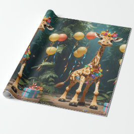 Giraffe mit Geschenken lachen | Schleifpapier Geschenkpapier