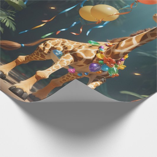 Giraffe mit Geschenken lachen | Schleifpapier Geschenkpapier (Ecke)
