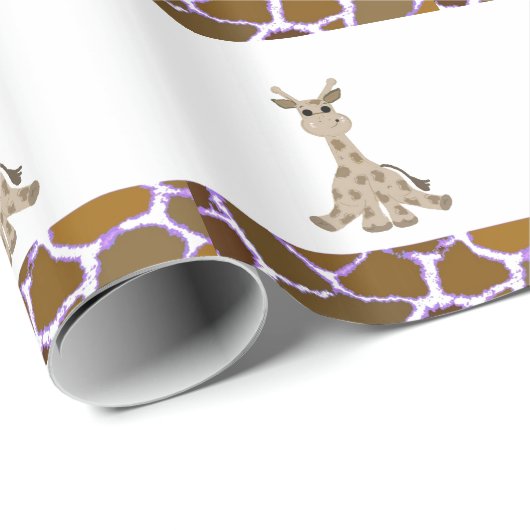 Giraffe mit Giraffe Pelz drucken Geschenkpapier (Rolleneckpunkt)
