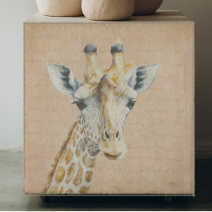 Giraffe mit Handschrift-Hintergrund-Decoupage Seidenpapier