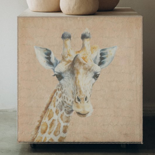 Giraffe mit Handschrift-Hintergrund-Decoupage Seidenpapier