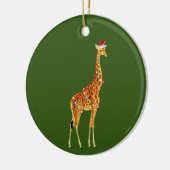 GIRAFFE mit Hat Lights Weihnachten Keramik Ornament (Links)