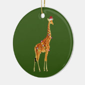 GIRAFFE mit Hat Scaft Weihnachten Keramik Ornament (Links)