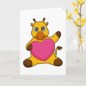 Giraffe mit Herz Karte (Gelbe Blume)