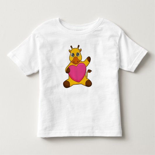 Giraffe mit Herz Kleinkind T-shirt (Vorderseite)