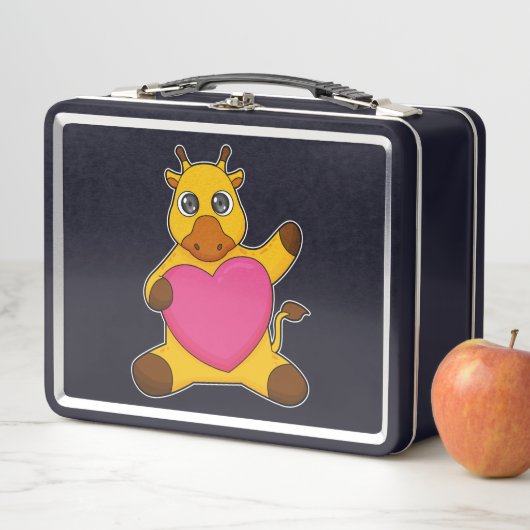 Giraffe mit Herz Metall Brotdose (Beispiel)