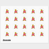 Giraffe mit Herz Runder Aufkleber (Blatt)