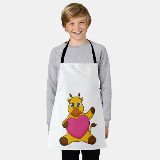 Giraffe mit Herz Schürze (Getragen)