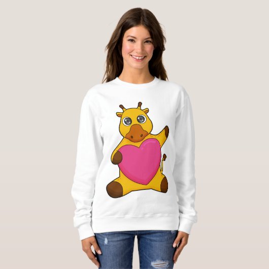 Giraffe mit Herz Sweatshirt (Vorne ganz)