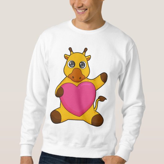 Giraffe mit Herz Sweatshirt (Vorderseite)