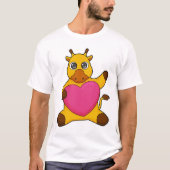 Giraffe mit Herz T-Shirt (Vorderseite)
