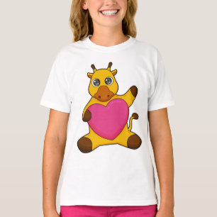 Giraffe mit Herz T-Shirt