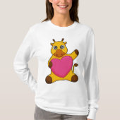 Giraffe mit Herz T-Shirt (Vorderseite)
