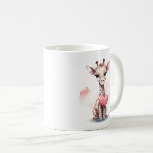 Giraffe mit Herz-Tasse Kaffeetasse (VorderseiteRechts)