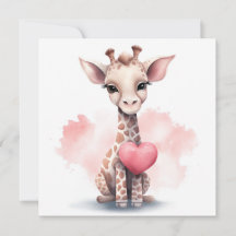 Giraffe mit HerzValentinstag-Karte