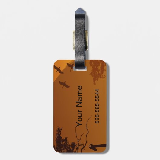 Giraffe mit ihrer Babysafariart Gepäckanhänger (Rückseite vertikal)