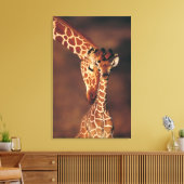 Giraffe mit Kalb (Giraffa camelopardalis) Leinwanddruck (Insitu (Wohnzimmer))