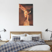 Giraffe mit Kalb (Giraffa camelopardalis) Leinwanddruck (Insitu (Schlafzimmer))