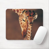 Giraffe mit Kalb (Giraffa camelopardalis) Mousepad (Mit Mouse)