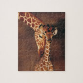 Giraffe mit Kalb (Giraffa camelopardalis) Puzzle (Vertikal)