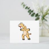 Giraffe mit Knoten am Hals Postkarte (Stehend Vorderseite)
