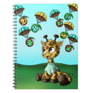 Giraffe mit koreanischem Wort Notizblock
