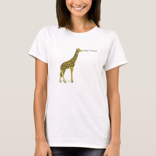 Giraffe mit langes Hals-Sprichwort "tiefer Kehle? T-Shirt (Vorderseite)
