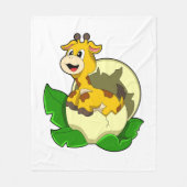 Giraffe mit Leaf & Egg Fleecedecke (Vorderseite)