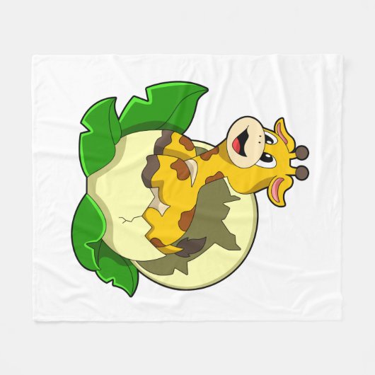 Giraffe mit Leaf & Egg Fleecedecke (Vorderseite (Horizontal))