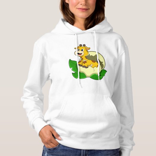 Giraffe mit Leaf & Egg Hoodie (Vorderseite)