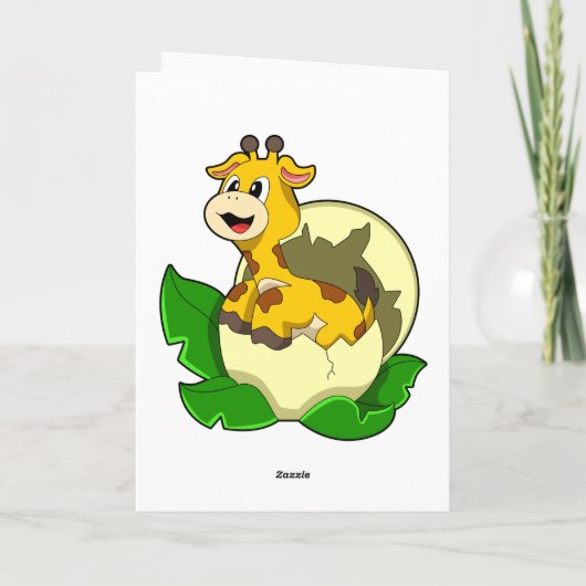 Giraffe mit Leaf & Egg Karte (Rückseite)