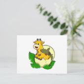 Giraffe mit Leaf & Egg Postkarte (Stehend Vorderseite)