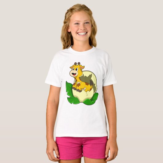 Giraffe mit Leaf & Egg T-Shirt (Vorne ganz)