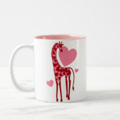 Giraffe mit Liebe Zweifarbige Tasse (Links)