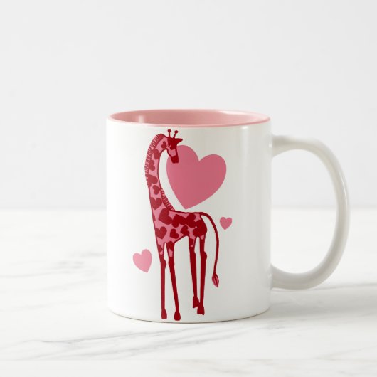 Giraffe mit Liebe Zweifarbige Tasse (Rechts)