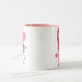 Giraffe mit Liebe Zweifarbige Tasse (Mittel)