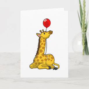Giraffe mit Luftballon Karte