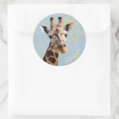Giraffe mit Mädchenname Runder Aufkleber (Tasche)