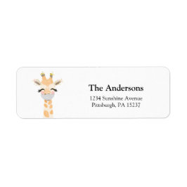 Giraffe mit Maske-Rücksendeadresse