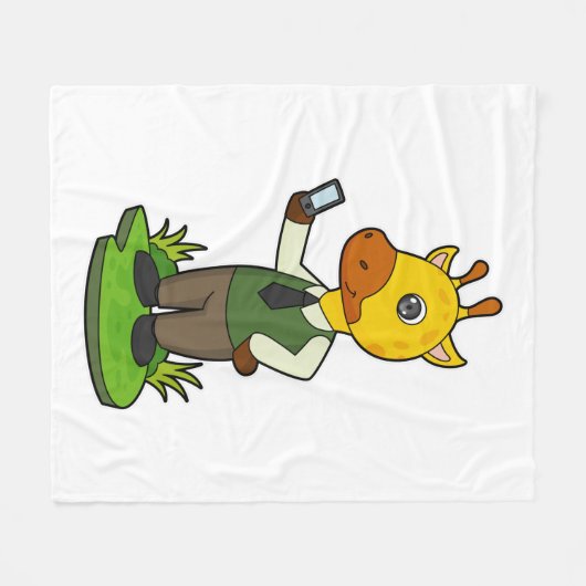 Giraffe mit Mobile Fleecedecke (Vorderseite (Horizontal))