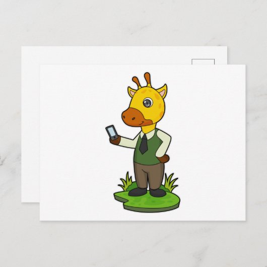 Giraffe mit Mobile Postkarte (Vorne/Hinten)