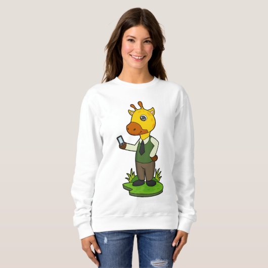 Giraffe mit Mobile Sweatshirt (Vorne ganz)