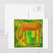 Giraffe mit Muster Postkarte (Vorne/Hinten)