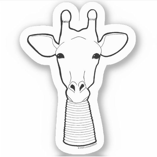 Giraffe mit Neck Rings Aufkleber (Vorderseite)