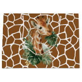 Giraffe mit Palmen Große Geschenktüte (Vorderseite)