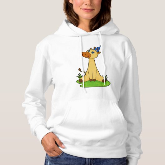 Giraffe mit Party-Hut Hoodie (Vorderseite)
