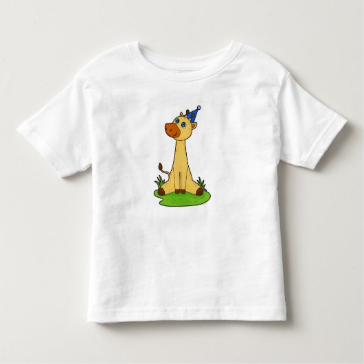 Giraffe mit Party-Hut Kleinkind T-shirt (Vorderseite)