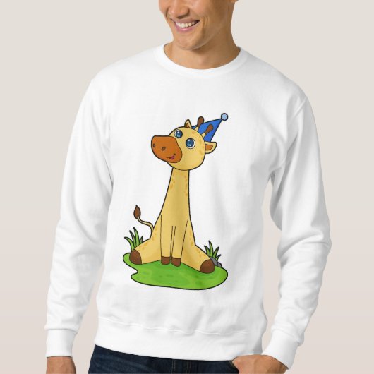 Giraffe mit Party-Hut Sweatshirt (Vorderseite)