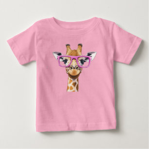 Giraffe mit Pink-Brille-T - Shirt