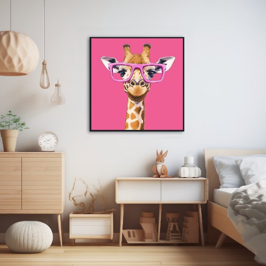 Giraffe mit Pink Glasses Poster